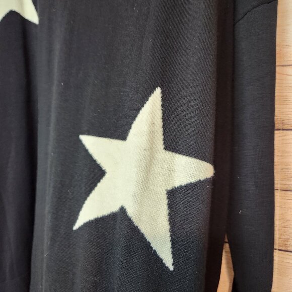 Laurie Felt Women's Cashmere Blend Intarsia V-Neck Sweater Top Black Size 2X - Picture 6 of 13